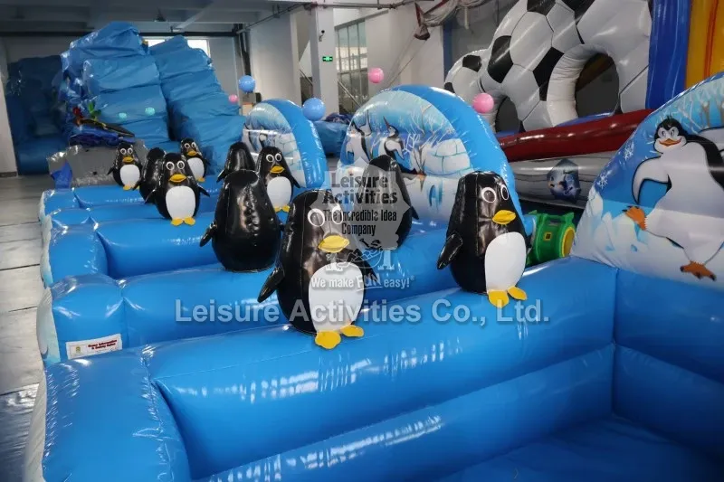Inflatable Penguin Ball Pool With Air Jugglers