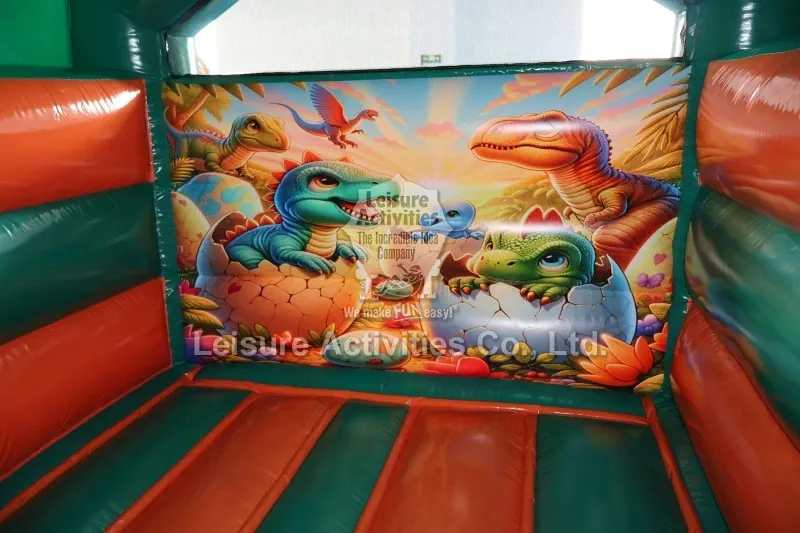 Small Inflatable Multiplay Bouncy Castles T Rex With Slide
